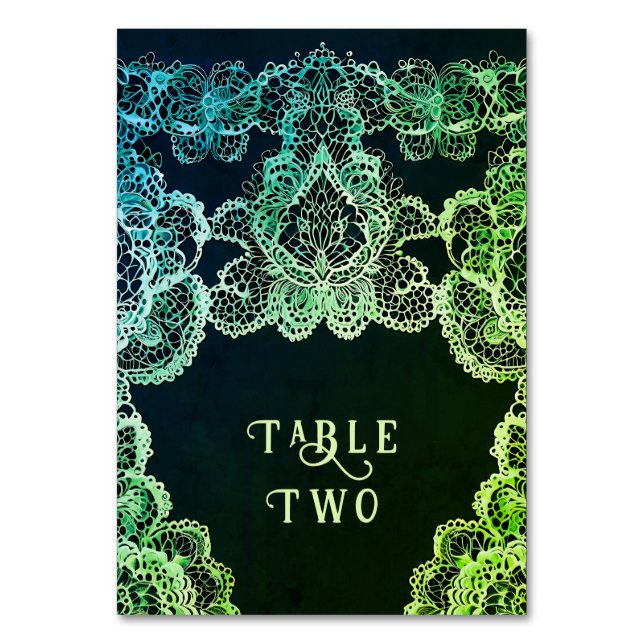 Elegant Lace " Wedding Invitation Collection  Table Number (Back)