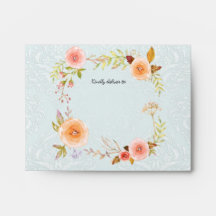 Elegant Lace Wedding Invitation Floral in Blue
