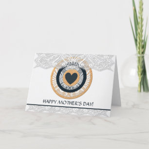 Elegant Lacey Mother's Day Card with Heart