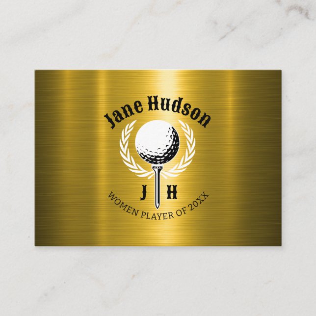 Elegant Ladies Golf Monogram Design Business Card (Front)
