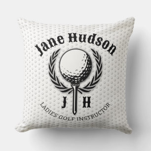Elegant Ladies Golf Monogram Design Cushion