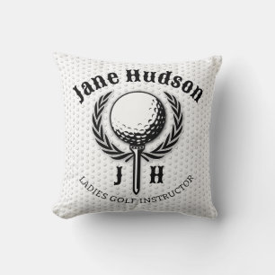 Elegant Ladies Golf Monogram Design Cushion