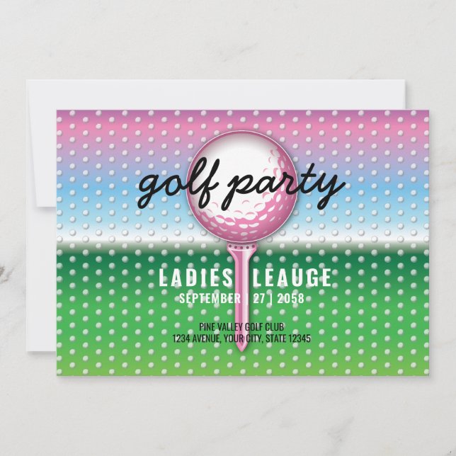 Elegant Ladies Golf Party Design Save The Date (Front)