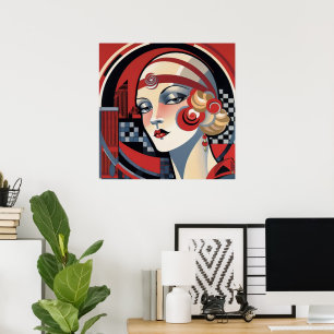 Elegant lady Art Deco lovers Poster