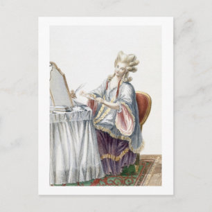 Elegant Lady at her Dressing Table, plate from 'Ga Postcard