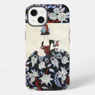 ELEGANT LADY FLORAL DRESS WITH BLACK WHITE FLOWERS iPhone 13 CASE