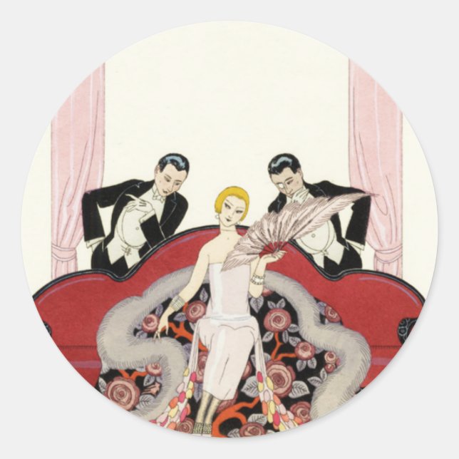 Elegant Lady in Paris Art Deco Stickers (Front)