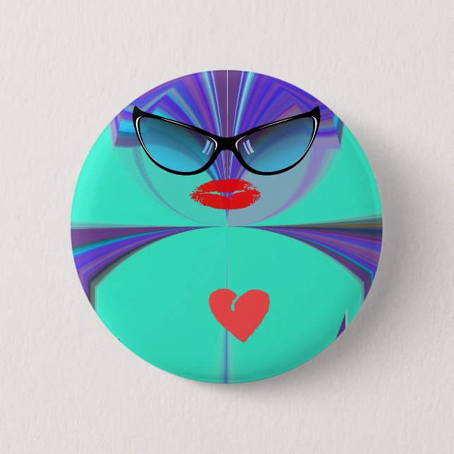 Elegant Lady Portrait: A Colourful Artwork 6 Cm Round Badge (Front)