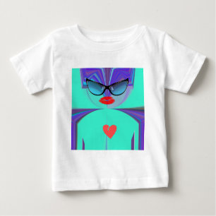 Elegant Lady Portrait: A Colourful Artwork Baby T-Shirt