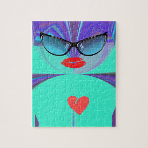 Elegant Lady Portrait: A Colourful Artwork Jigsaw Puzzle