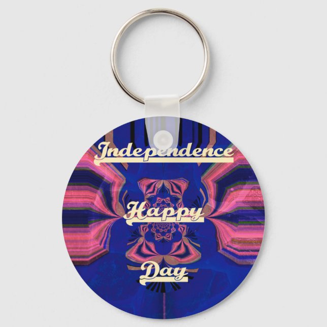 Elegant Lady Portrait: A Colourful Artwork Key Ring (Front)