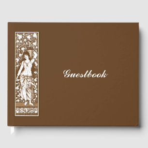 Elegant lady with urn classical border guest book
