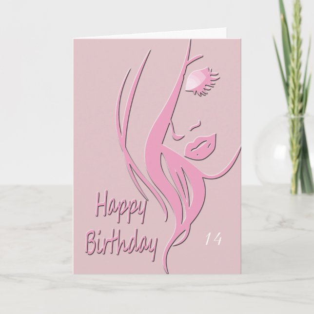 Elegant Lady's Happy Birthday Card (Front)