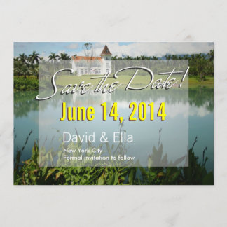 Elegant Lake House Save the Date Announcement