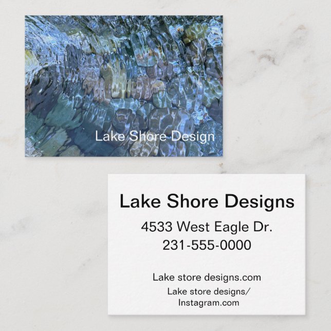 Elegant lake shore water pattern business card (Front/Back)
