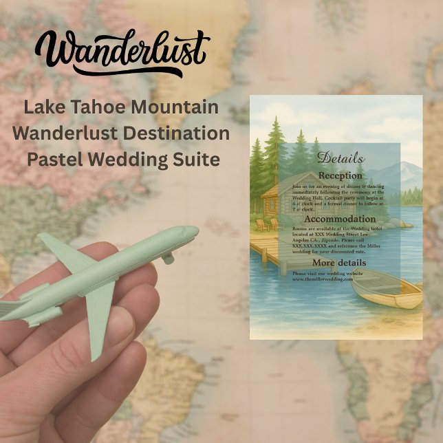 Elegant Lake Tahoe Rustic Mountain Wedding  Enclosure Card (Creator Uploaded)
