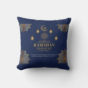 Elegant Lantern Glow Ramadan Greeting Cushion