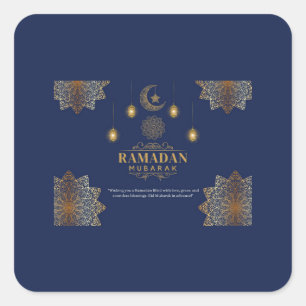 Elegant Lantern Glow Ramadan Greeting  Square Sticker