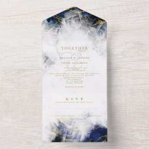 Elegant Lapis Lazuli Crystal Geode  All In One Invitation