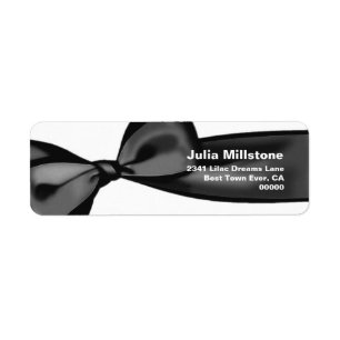 Elegant Large Printed Satin Bow Bridal Shower Return Address Label