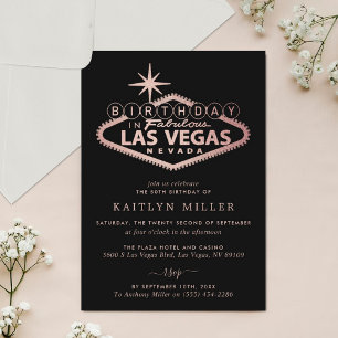 Elegant Las Vegas Birthday Invitation