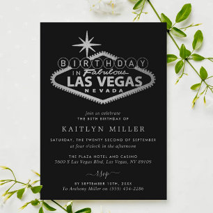 Elegant Las Vegas Birthday Invitation