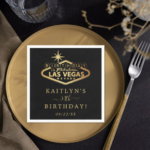 Elegant Las Vegas Birthday Party Napkin