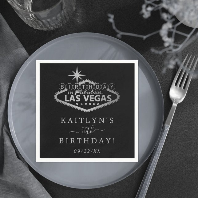 Elegant Las Vegas Birthday Party Napkin (Creator Uploaded)