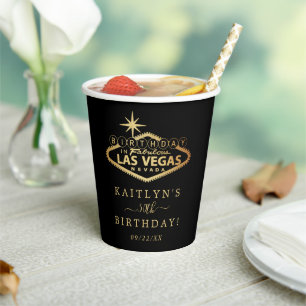 Elegant Las Vegas Birthday Party Paper Cups