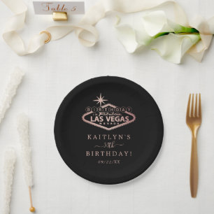 Elegant Las Vegas Birthday Party Paper Plate