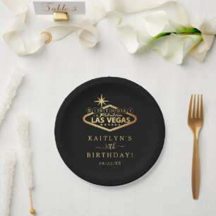 Elegant Las Vegas Birthday Party Paper Plate