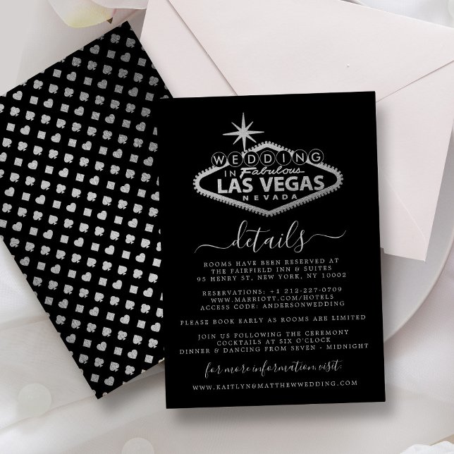 Elegant Las Vegas Destination Wedding Detail Enclosure Card (Creator Uploaded)