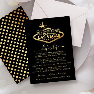 Elegant Las Vegas Destination Wedding Detail Enclosure Card