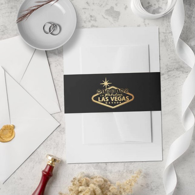 Elegant Las Vegas Destination Wedding Invitation Belly Band (Creator Uploaded)