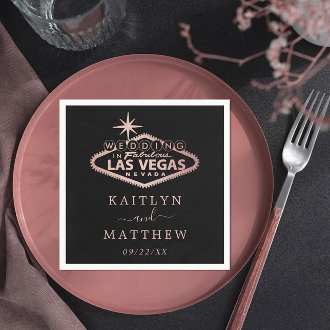 Elegant Las Vegas Destination Wedding Napkin (Creator Uploaded)