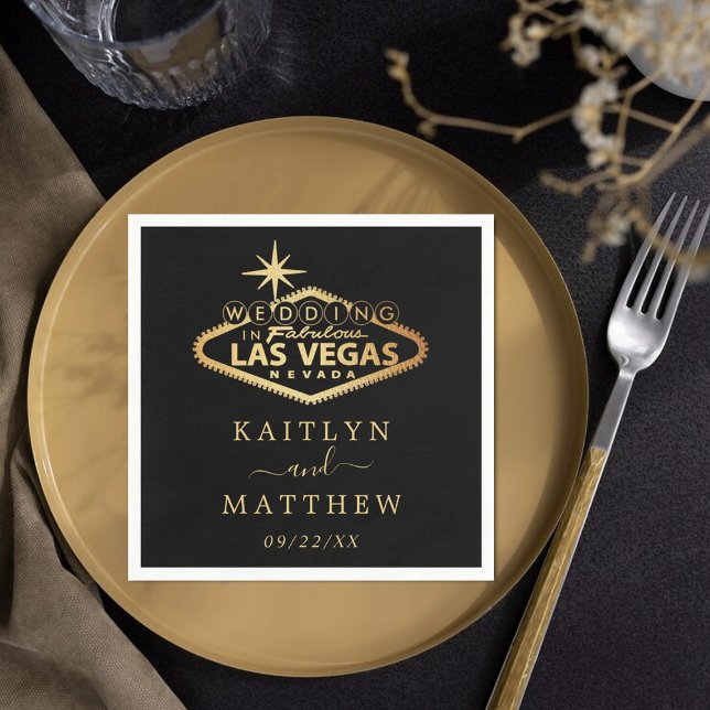 Elegant Las Vegas Destination Wedding Napkin (Creator Uploaded)