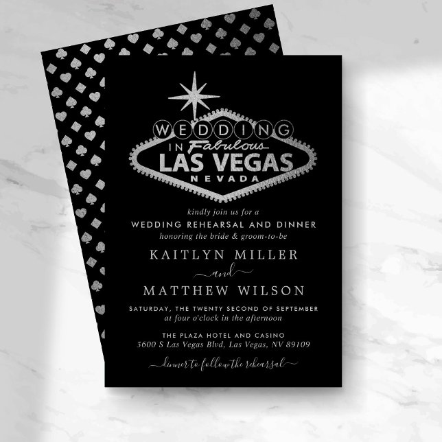 Elegant Las Vegas Destination Wedding Rehearsal Invitation (Creator Uploaded)
