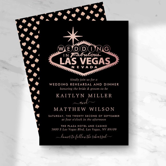 Elegant Las Vegas Destination Wedding Rehearsal Invitation (Creator Uploaded)