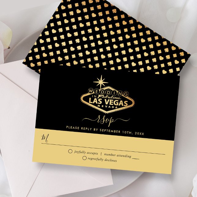 Elegant Las Vegas Destination Wedding RSVP Card (Creator Uploaded)