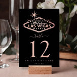 Elegant Las Vegas Destination Wedding Table Number<br><div class="desc">Celebrate in style with these modern and very trendy wedding table number cards. This design is easy to personalise with your special event wording and your guests will be thrilled when they see these fabulous table numbers. *** HOW TO ORDER *** Please customise and add each table number card to...</div>