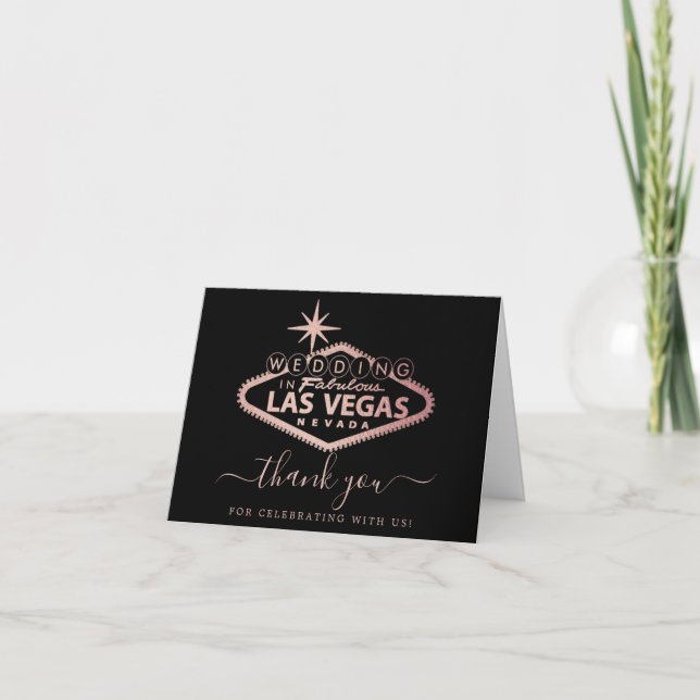 Elegant Las Vegas Destination Wedding Thank You Card (Front)