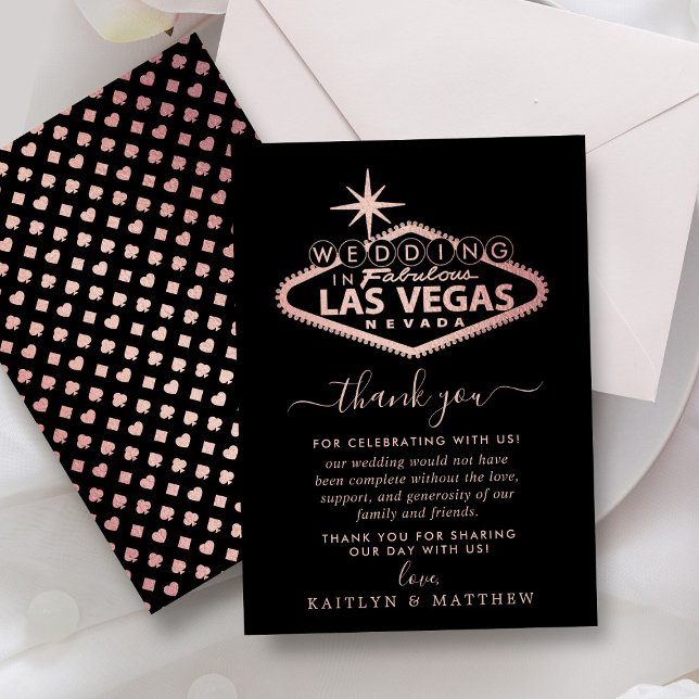Elegant Las Vegas Destination Wedding Thank You Card (Creator Uploaded)