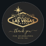 Elegant Las Vegas Destination Wedding Thank You Classic Round Sticker<br><div class="desc">Celebrate in style with these modern and very trendy wedding stickers. This design is easy to personalise with your special event wording and your guests will be thrilled when they receive these fabulous stickers.</div>