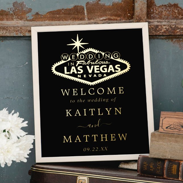Elegant Las Vegas Destination Wedding Welcome Foil Prints (Creator Uploaded)