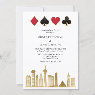 Elegant Las Vegas Photo Destination Wedding Invitation