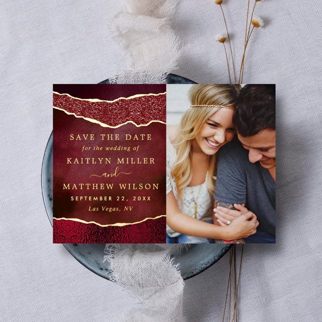 Elegant Las Vegas Wedding Photo Save The Date Real (Creator Uploaded)