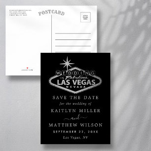 Elegant Las Vegas Wedding Save The Date Announcement Postcard