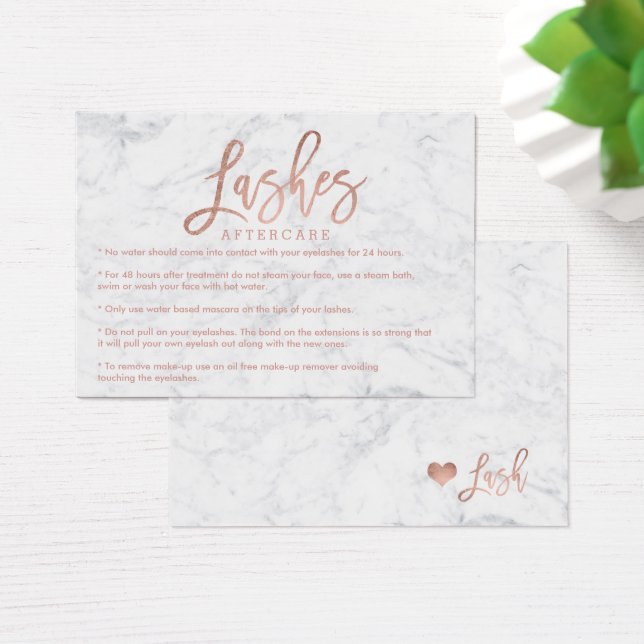 Elegant lashes aftercare rose gold white marble (Desk)