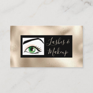 Elegant Lashes & Makeup Artists, DIY Name Gold&Blk Business Card