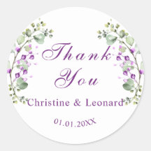 Elegant Lavander Flowers Wedding Thank You